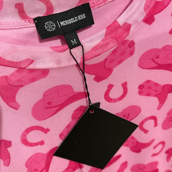 NWT Merigold Kiss western mesh pink dress - Picture 4 of 5